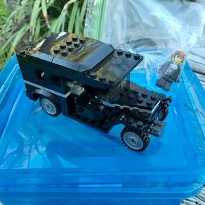 LEGO Old Black Coach Wagon Hurst Looking Put Together Vehicle Car Truck Van ??